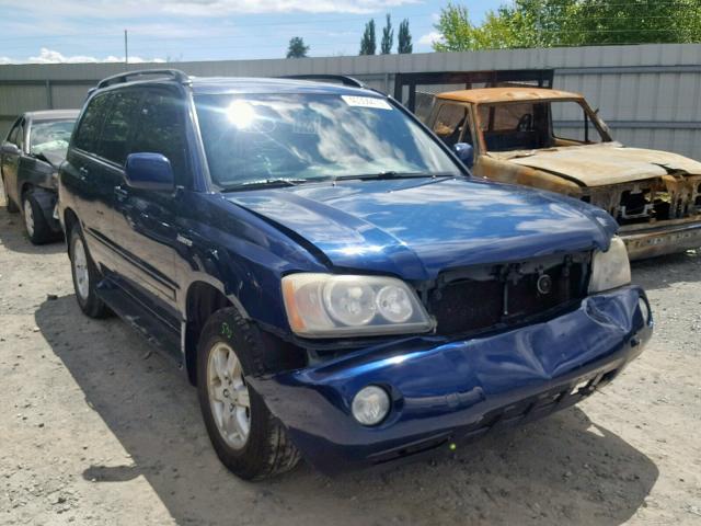 JTEHF21A730155777 - 2003 TOYOTA HIGHLANDER BLUE photo 1