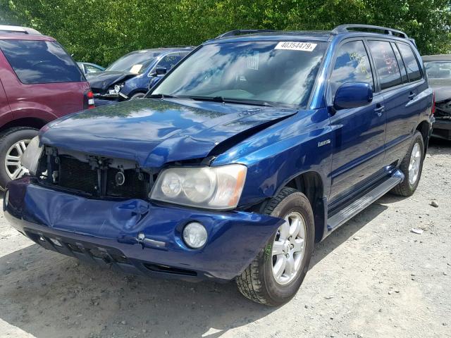 JTEHF21A730155777 - 2003 TOYOTA HIGHLANDER BLUE photo 2