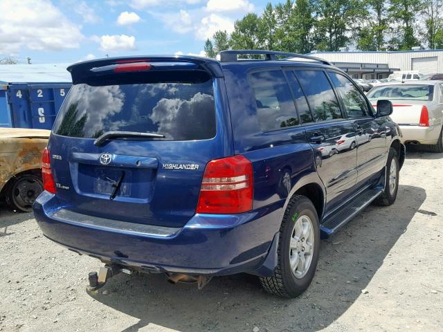 JTEHF21A730155777 - 2003 TOYOTA HIGHLANDER BLUE photo 4