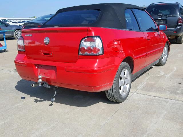 3VWDC21V82M802484 - 2002 VOLKSWAGEN CABRIO GLX RED photo 4