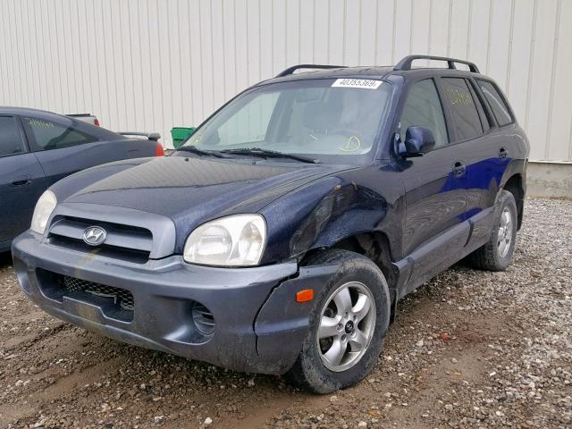 KM8SB12B75U959107 - 2005 HYUNDAI SANTA FE BLUE photo 2