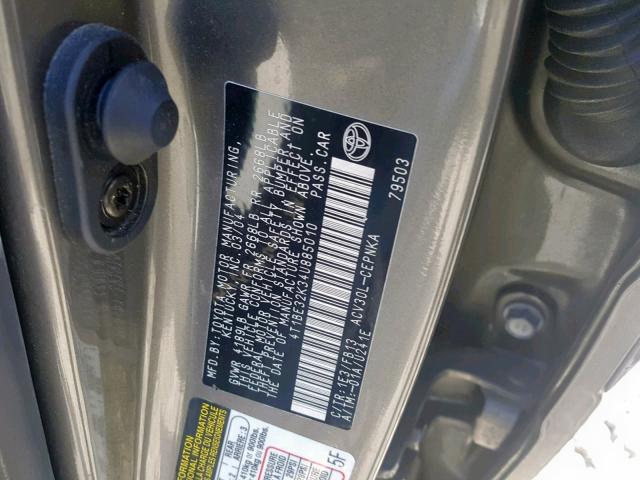 4T1BE32K34U885010 - 2004 TOYOTA CAMRY LE GRAY photo 10