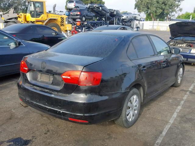 3VW2K7AJ5BM094196 - 2011 VOLKSWAGEN JETTA BASE BLACK photo 4