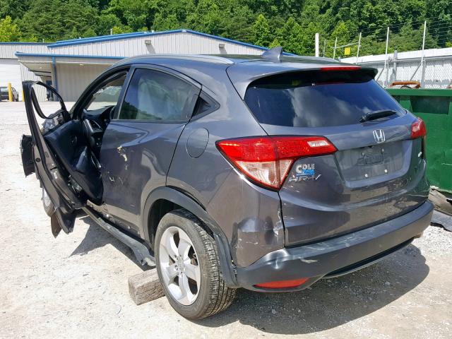 3CZRU6H7XGM731438 - 2016 HONDA HR-V EXL GRAY photo 3