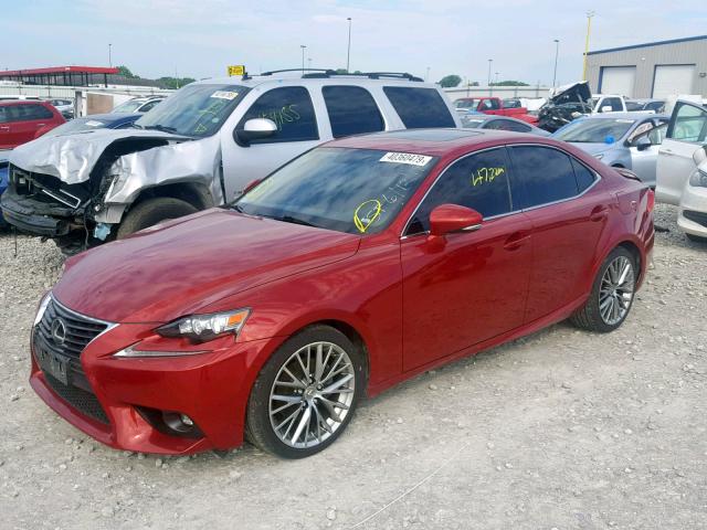 JTHBF1D21F5062610 - 2015 LEXUS IS 250 RED photo 2