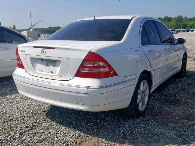 WDBRF64J21F079390 - 2001 MERCEDES-BENZ C320 WHITE photo 4