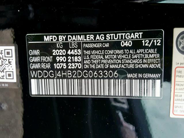 WDDGJ4HB2DG063306 - 2013 MERCEDES-BENZ C 250 BLACK photo 10