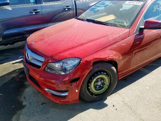 WDDGJ4HB8CF794617 - 2012 MERCEDES-BENZ C 250 RED photo 9