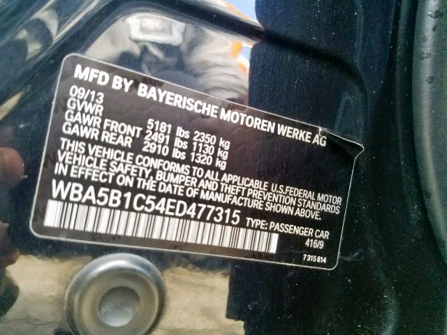 WBA5B1C54ED477315 - 2014 BMW 535 I BLACK photo 10