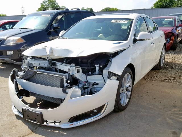 2G4GN5EX1E9251640 - 2014 BUICK REGAL PREM WHITE photo 2