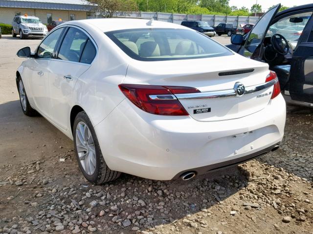 2G4GN5EX1E9251640 - 2014 BUICK REGAL PREM WHITE photo 3