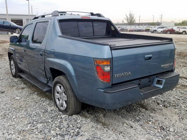 2HJYK16536H542165 - 2006 HONDA RIDGELINE TEAL photo 3