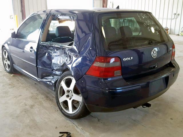 9BWBP61J334004626 - 2003 VOLKSWAGEN GOLF GL TD BLUE photo 3