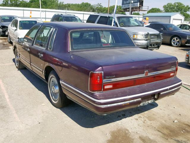 1LNCM81W0MY722221 - 1991 LINCOLN TOWN CAR E MAROON photo 3