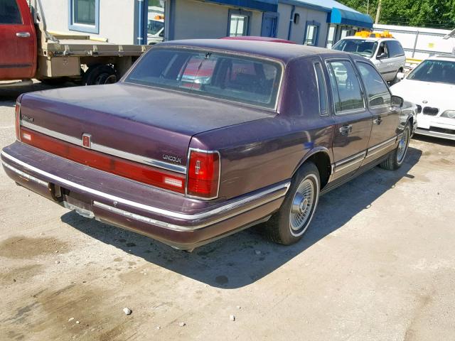 1LNCM81W0MY722221 - 1991 LINCOLN TOWN CAR E MAROON photo 4