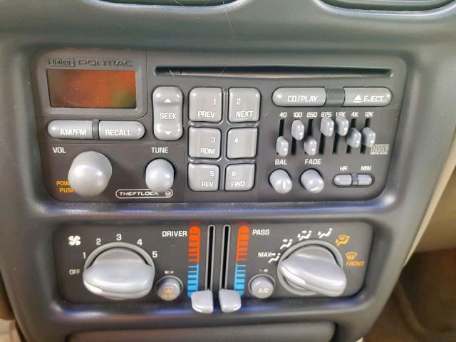1G2WP52K92F163834 - 2002 PONTIAC GRAND PRIX TAN photo 9
