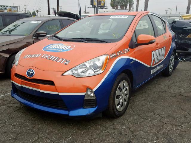 JTDKDTB3XE1074548 - 2014 TOYOTA PRIUS C BLUE photo 2