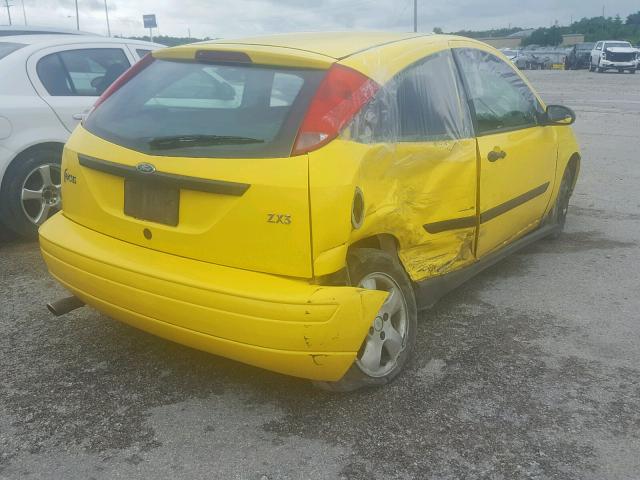 3FAFP31381R184417 - 2001 FORD FOCUS ZX3 YELLOW photo 4