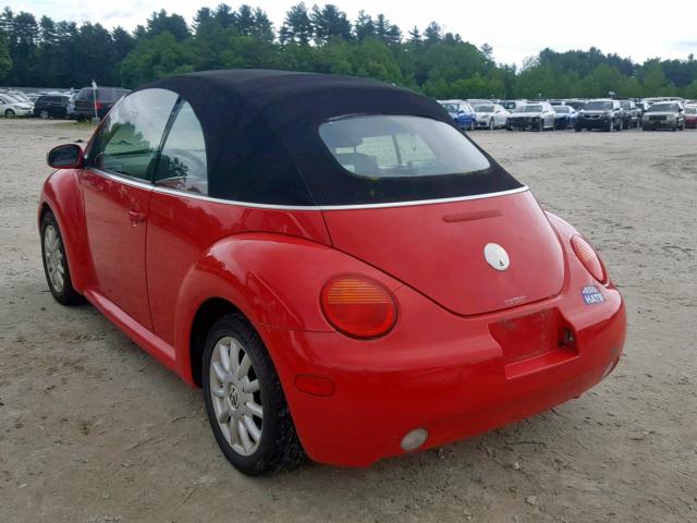 3VWCM21YX4M309816 - 2004 VOLKSWAGEN NEW BEETLE RED photo 3