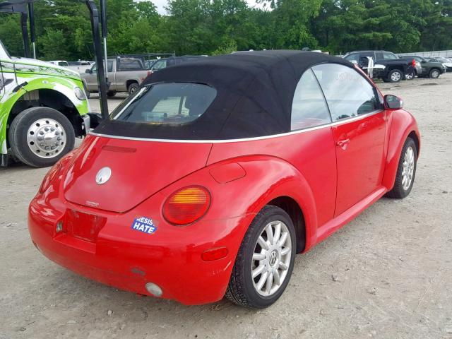 3VWCM21YX4M309816 - 2004 VOLKSWAGEN NEW BEETLE RED photo 4