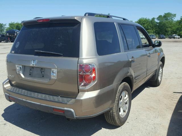 5FNYF28278B030127 - 2008 HONDA PILOT VP BEIGE photo 4