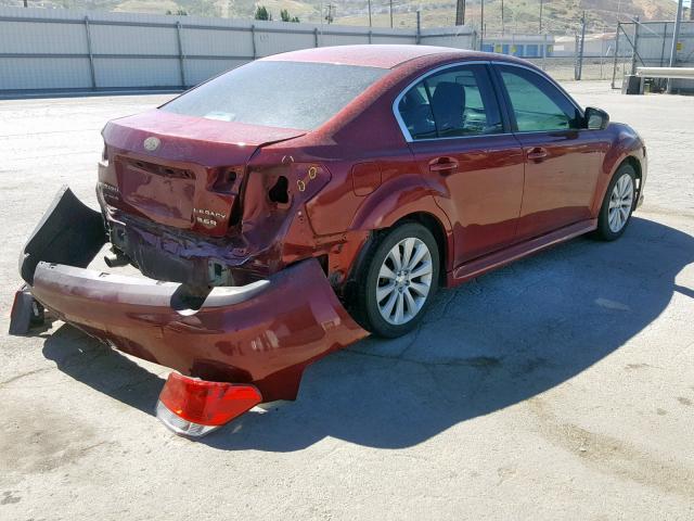 4S3BMDK69A2233080 - 2010 SUBARU LEGACY 3.6 RED photo 4