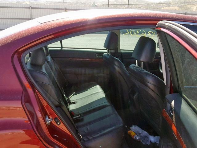 4S3BMDK69A2233080 - 2010 SUBARU LEGACY 3.6 RED photo 6