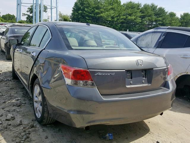 1HGCP36838A074978 - 2008 HONDA ACCORD EXL GRAY photo 3