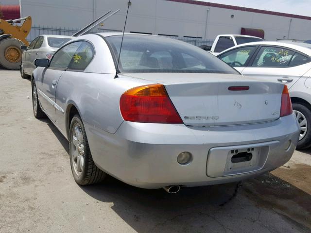 4C3AG52H21E027000 - 2001 CHRYSLER SEBRING LX SILVER photo 3