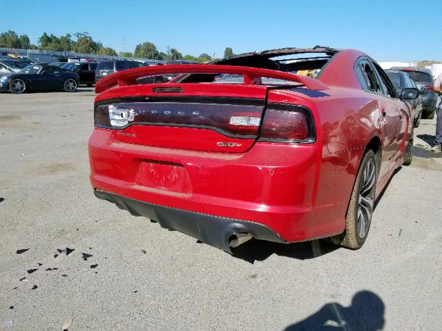 2C3CDXEJ9DH533823 - 2013 DODGE CHARGER SR RED photo 4