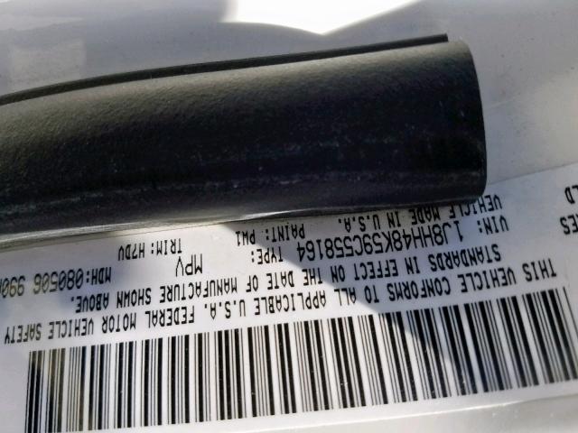 1J8HH48K59C558164 - 2009 JEEP COMMANDER WHITE photo 10