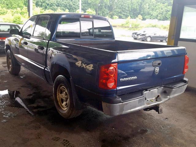 1D7HW28K35S271915 - 2005 DODGE DAKOTA QUA BLUE photo 3