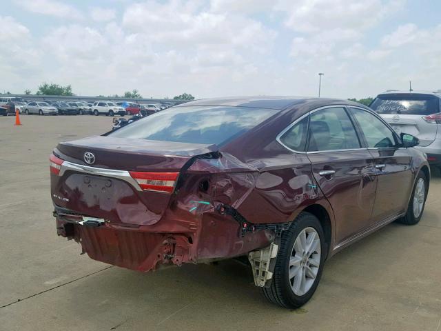 4T1BK1EB3DU047424 - 2013 TOYOTA AVALON BAS BURGUNDY photo 4