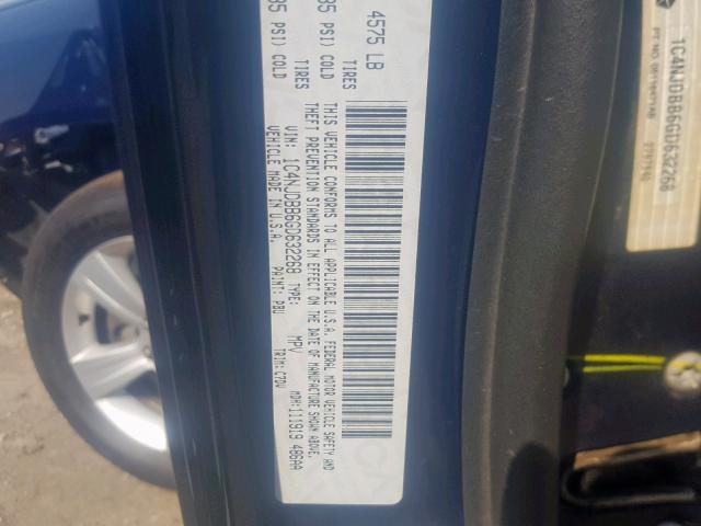 1C4NJDBB6GD632268 - 2016 JEEP COMPASS SP ლურჯი ფოტო 10