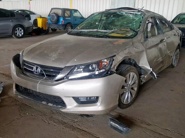 1HGCR2F89EA060681 - 2014 HONDA ACCORD EXL TAN photo 2