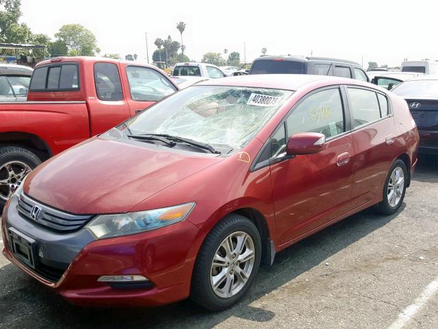 JHMZE2H72AS003055 - 2010 HONDA INSIGHT EX BURGUNDY photo 2