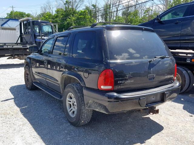 1D4HS38N63F521842 - 2003 DODGE DURANGO SP BLACK photo 3