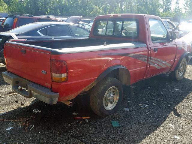 1FTCR10X6STA61361 - 1995 FORD RANGER RED photo 4