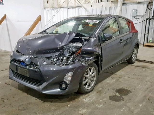 JTDKDTB30F1088007 - 2015 TOYOTA PRIUS C GRAY photo 2