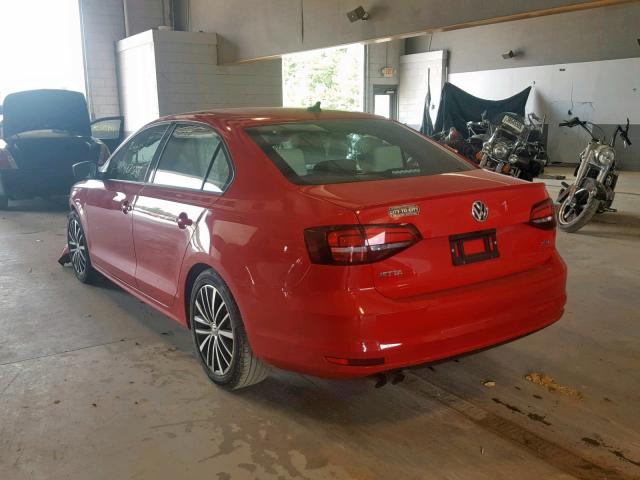 3VWD17AJ5GM296104 - 2016 VOLKSWAGEN JETTA SPOR RED photo 3