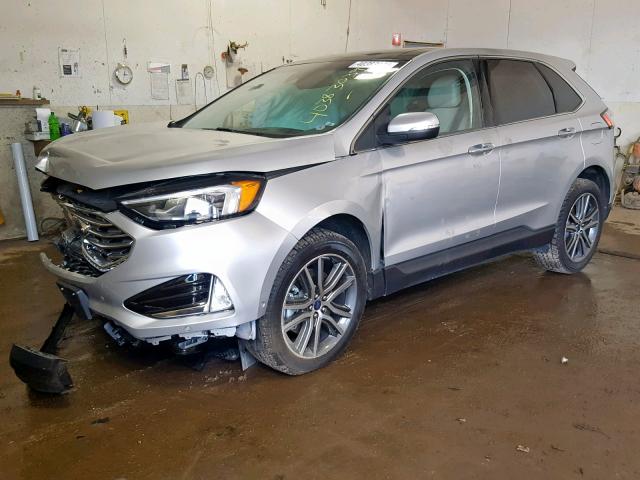 2FMPK4K99KBB68776 - 2019 FORD EDGE TITAN SILVER photo 2