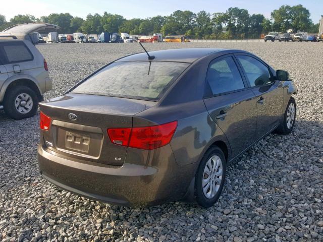 KNAFU4A29B5421496 - 2011 KIA FORTE EX GRAY photo 4