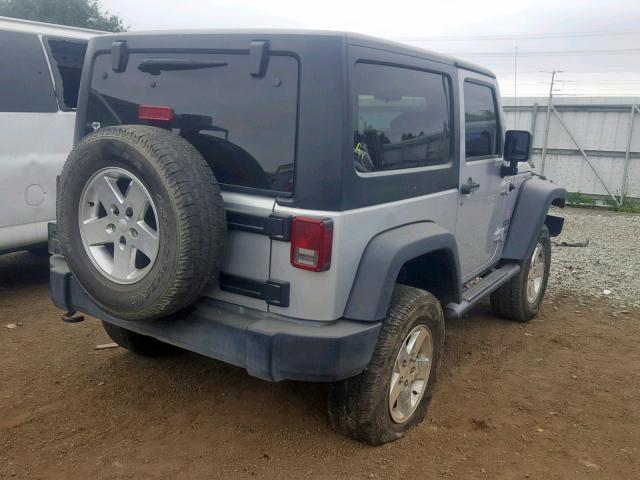 1J4AA2D12BL617766 - 2011 JEEP WRANGLER S SILVER photo 4