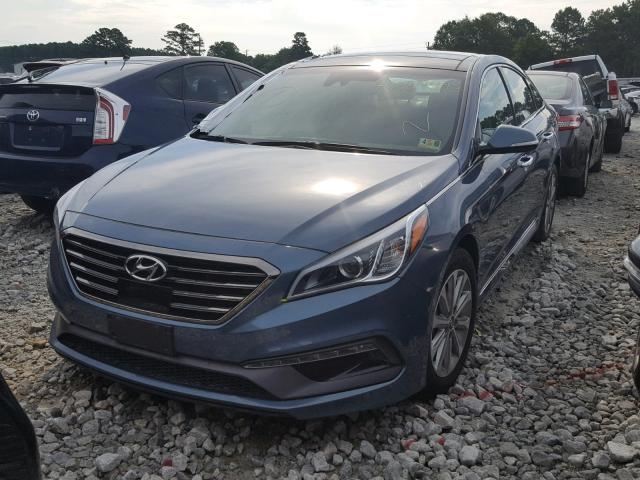 5NPE34AF4GH290800 - 2016 HYUNDAI SONATA SPO BLUE photo 2