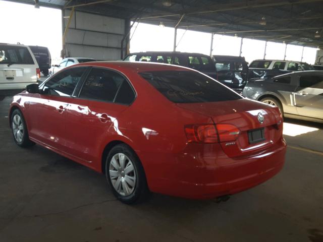 3VW2K7AJXCM397430 - 2012 VOLKSWAGEN JETTA BASE 红色 照片 3