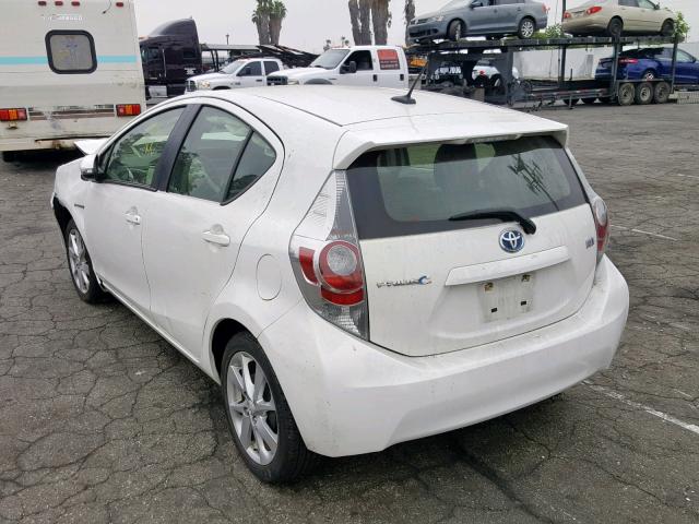 JTDKDTB39E1075027 - 2014 TOYOTA PRIUS C WHITE photo 3