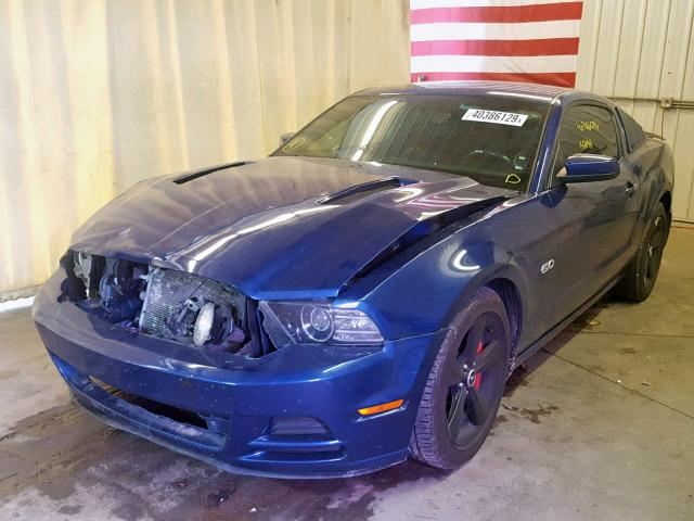 1ZVBP8CF5E5203637 - 2014 FORD MUSTANG GT BLUE photo 2