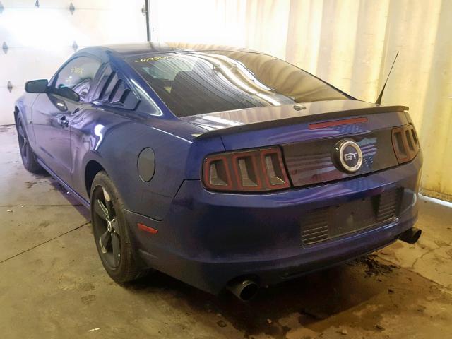 1ZVBP8CF5E5203637 - 2014 FORD MUSTANG GT BLUE photo 3