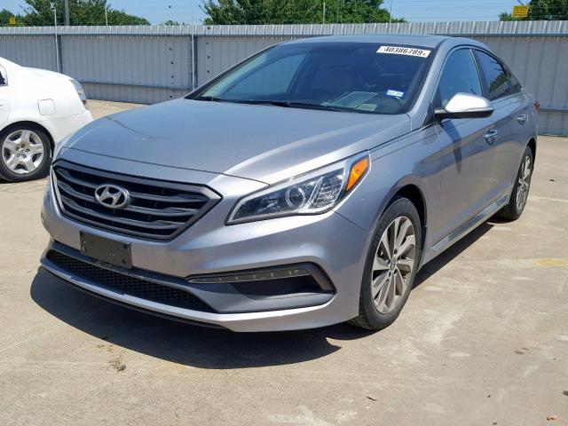 5NPE34AF0GH371244 - 2016 HYUNDAI SONATA SPO GRAY photo 2