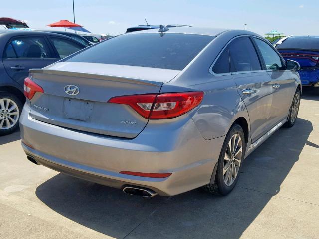 5NPE34AF0GH371244 - 2016 HYUNDAI SONATA SPO GRAY photo 4